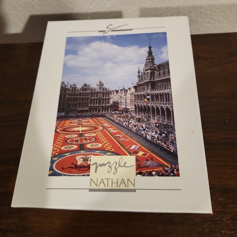 Nathan Jigsaw Puzzle - Floral Carpet Brussels Scene (White Box)